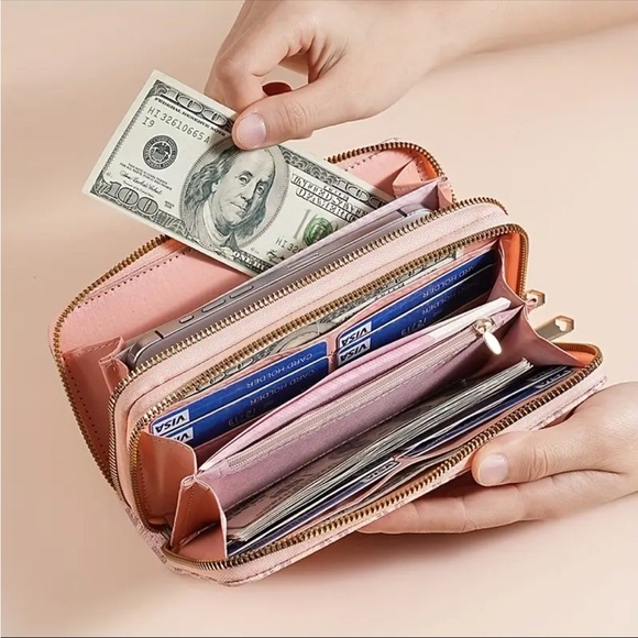 Elegant Pink Women's Long Wallet - Picture 3 of 4